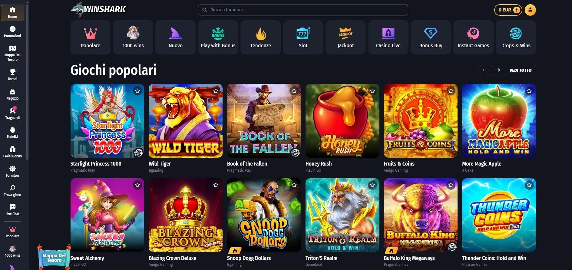 Winshark Online Casino Non ADM Winshark Casino Non AAMS